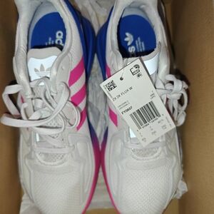Adidas Women's White and Pink Sneakers